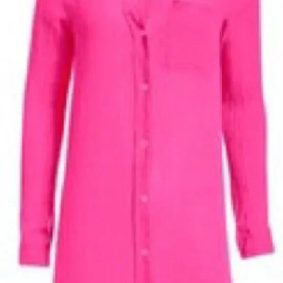 strapless open back dress Rory Gauze Tiered Dress in Hot Pink main image 1